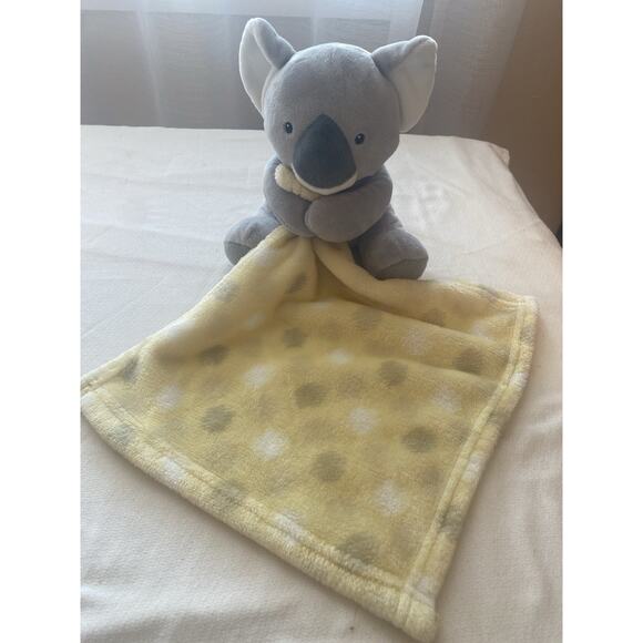 Cudlie Koala Bear Lovey Gray Security Blanket Yellow Plush Baby Toy Lovie - Picture 1 of 10